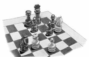sketch, chess, drawing
